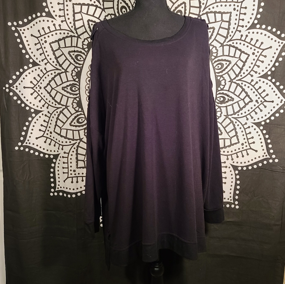 Cable and gauge black long sleeve tunic 3x